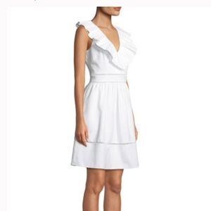 Kate Spade White Ruffle Fit and Flare Dress, size 6